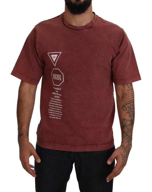  - Elegant Maroon Printed Cotton Tee