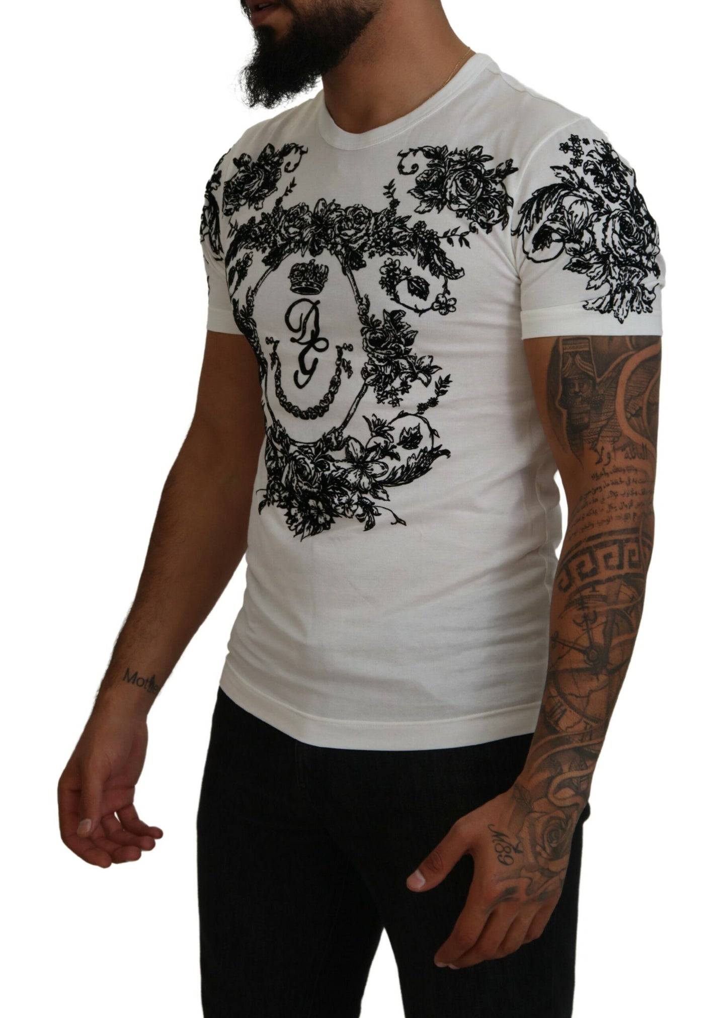  - Elegant Floral Crown Tee