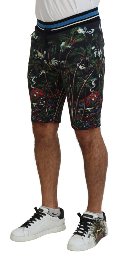  - Volcano Print Casual Knee-Length Shorts