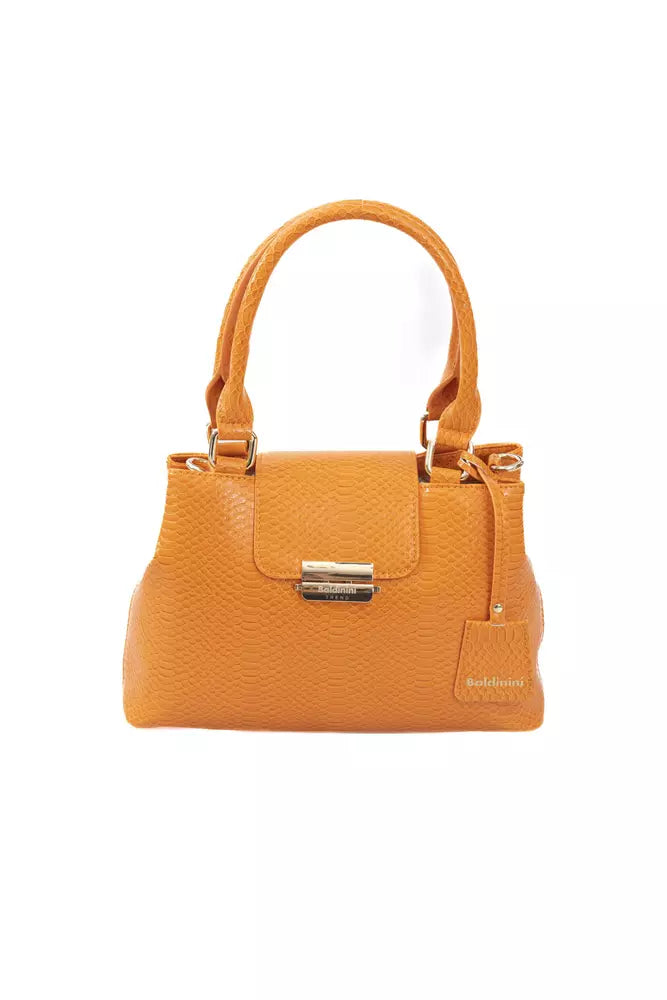  - Orange Polyurethane Women Crossbody Bag