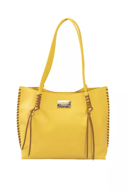  - Yellow Polyurethane Women Handbag