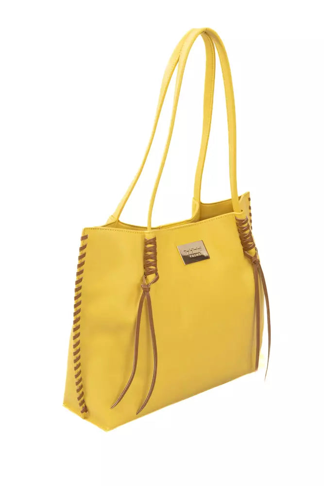  - Yellow Polyurethane Women Handbag