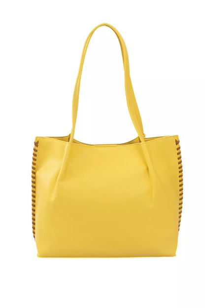  - Yellow Polyurethane Women Handbag