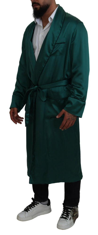  - Elegant Silk Robe in Lush Green