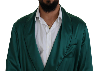  - Elegant Silk Robe in Lush Green