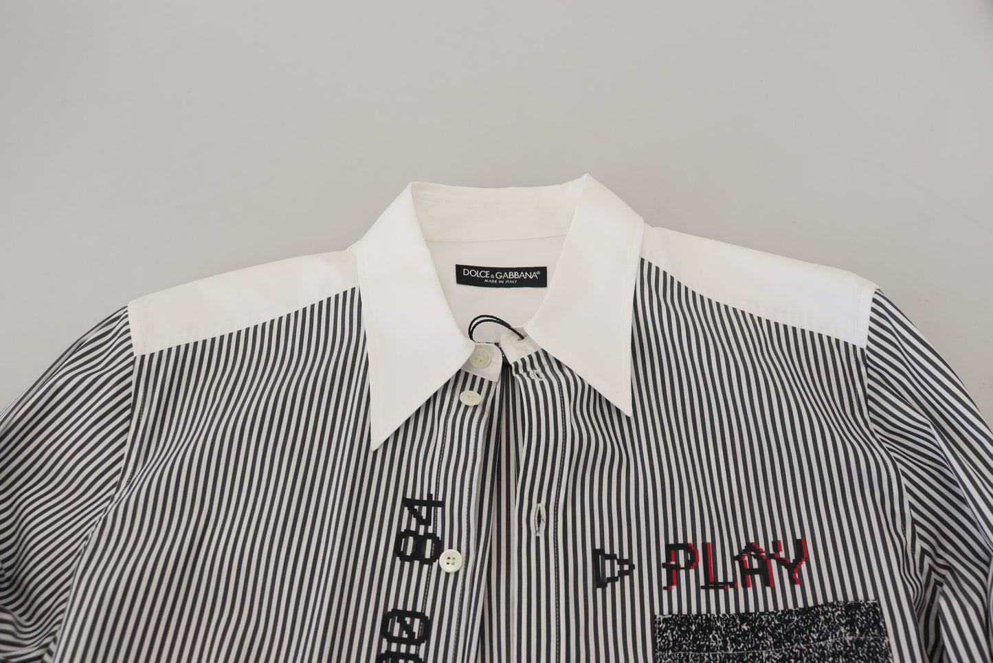  - Classic Black and White Striped Button-Down Shirt