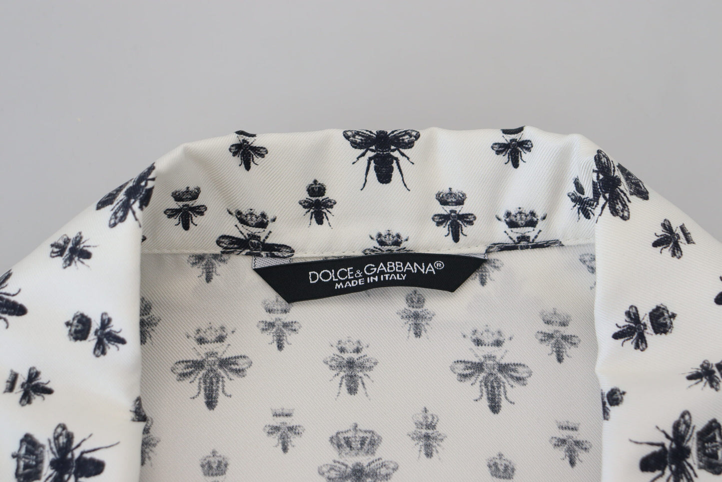  - Elegant Silk Pajama Top with Crown Bee Print