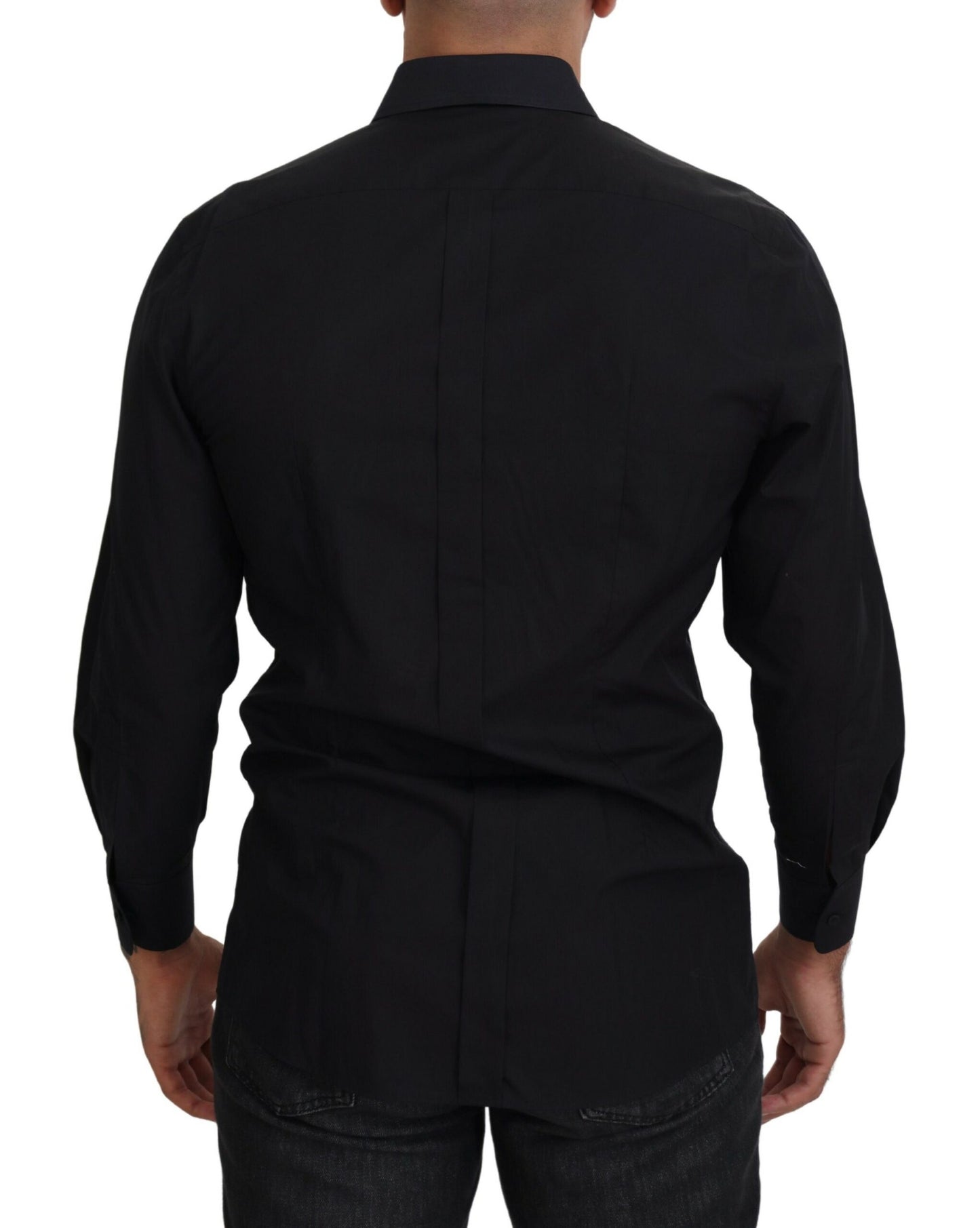  - Elegant Black Formal Long Sleeve Shirt