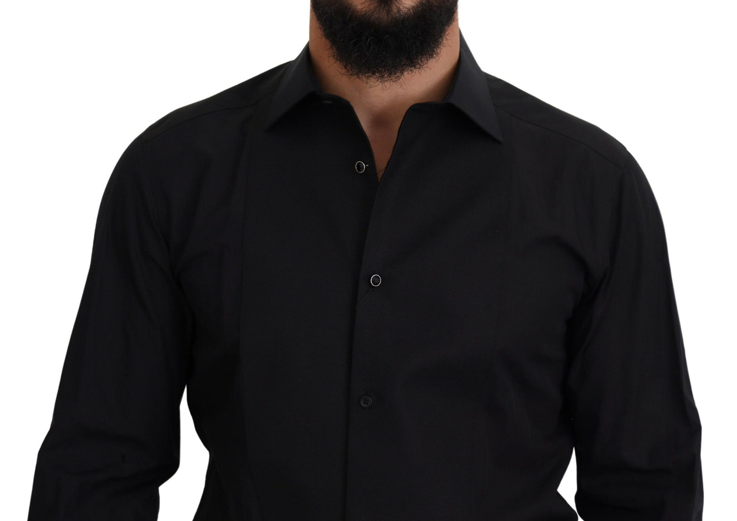  - Elegant Black Formal Long Sleeve Shirt