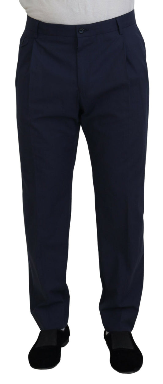  - Elegant Dark Blue Chino Dress Pants