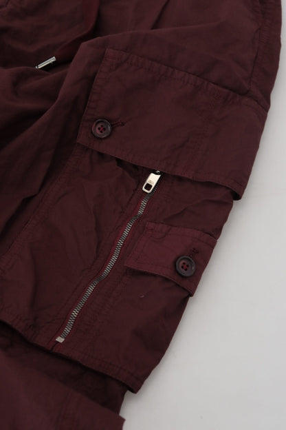  - Elegant Burgundy Cotton Jogger Pants