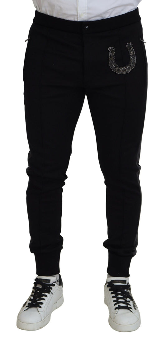  - Elegant Black Jogger Pants in Luxe Wool Blend