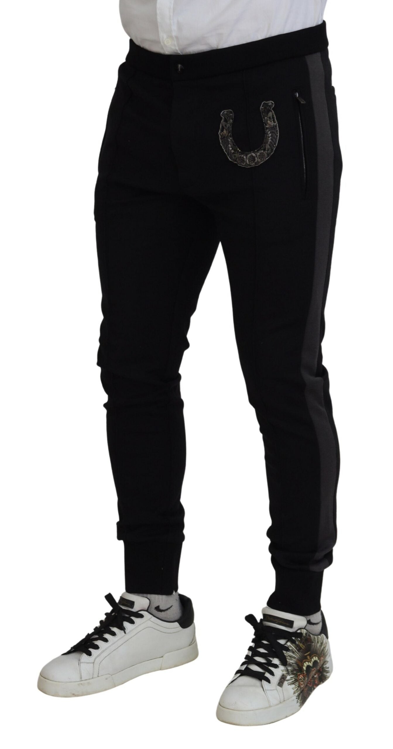  - Elegant Black Jogger Pants in Luxe Wool Blend