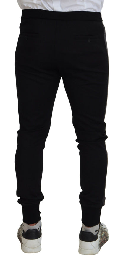  - Elegant Black Jogger Pants in Luxe Wool Blend