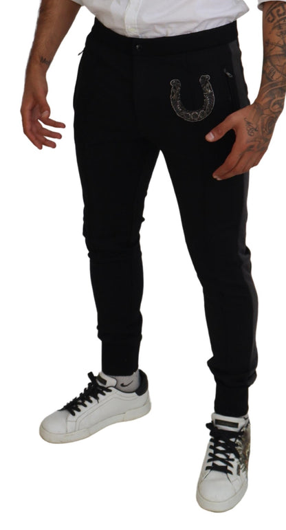  - Elegant Black Jogger Pants in Luxe Wool Blend