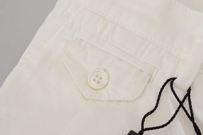  - Elegant White Cotton Chino Pants