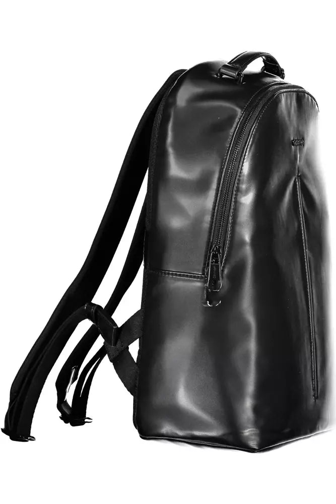 Black Polyester Men Backpack - The Luxe Alliance