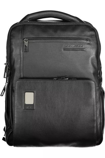  - Black Leather Men Backpack