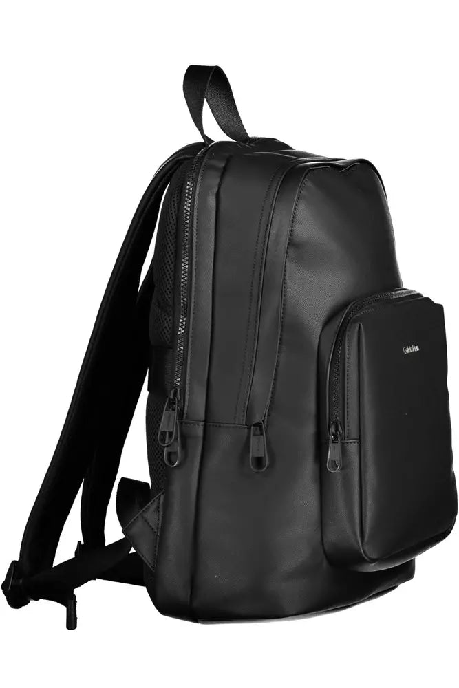  - Black Polyester Men Backpack