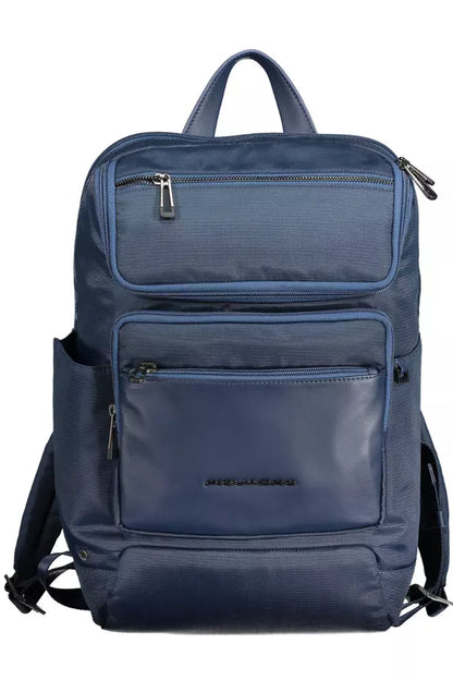  - Blue Recycled Polyester Men Backpack