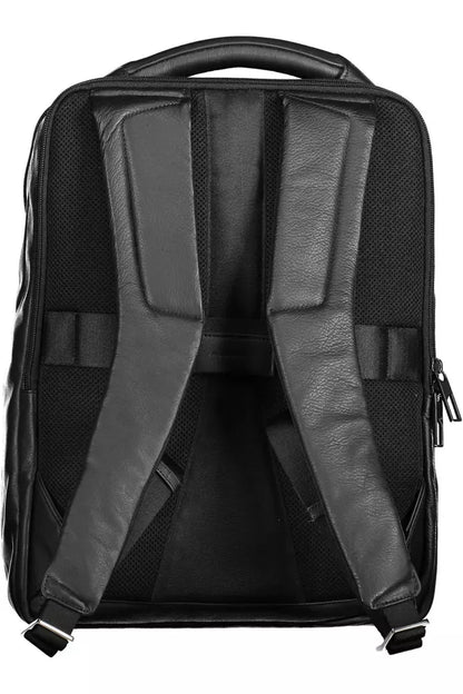  - Black Leather Men Backpack