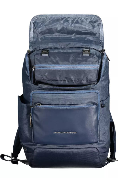  - Blue Recycled Polyester Men Backpack