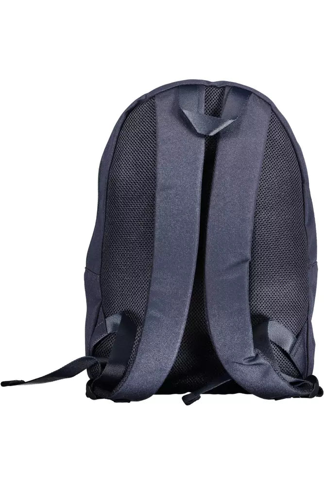 Blue Polyester Men Backpack