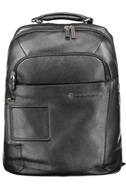  - Black Leather Men Backpack