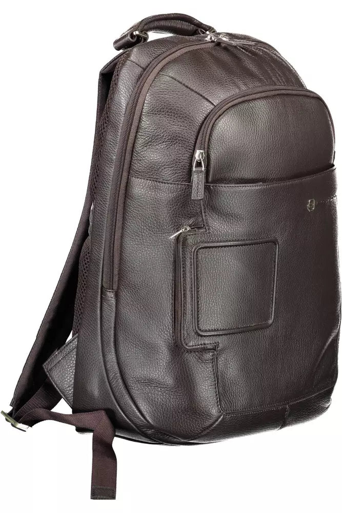  - Brown Leather Men Backpack