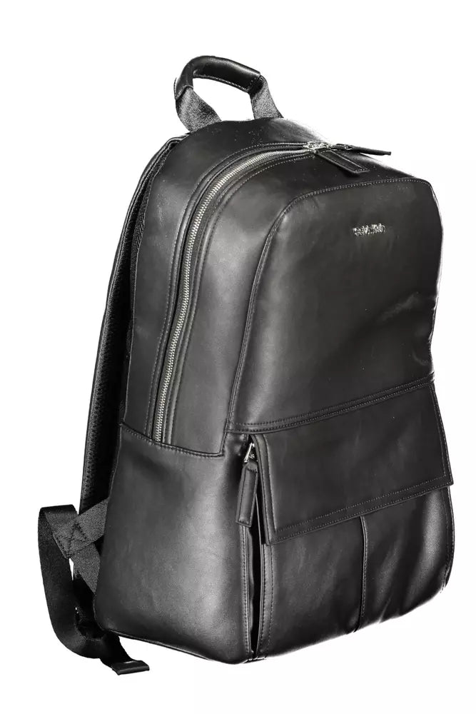  - Black Polyester Men Backpack