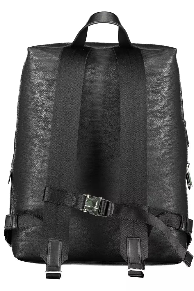  - Black Polyester Men Backpack