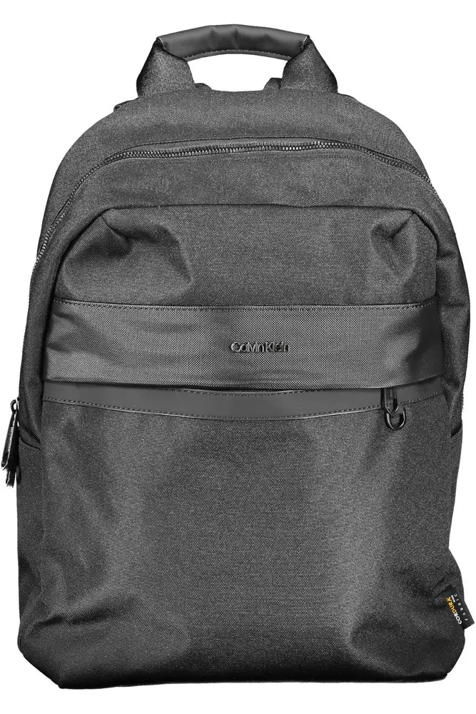  - Black Polyester Men Backpack