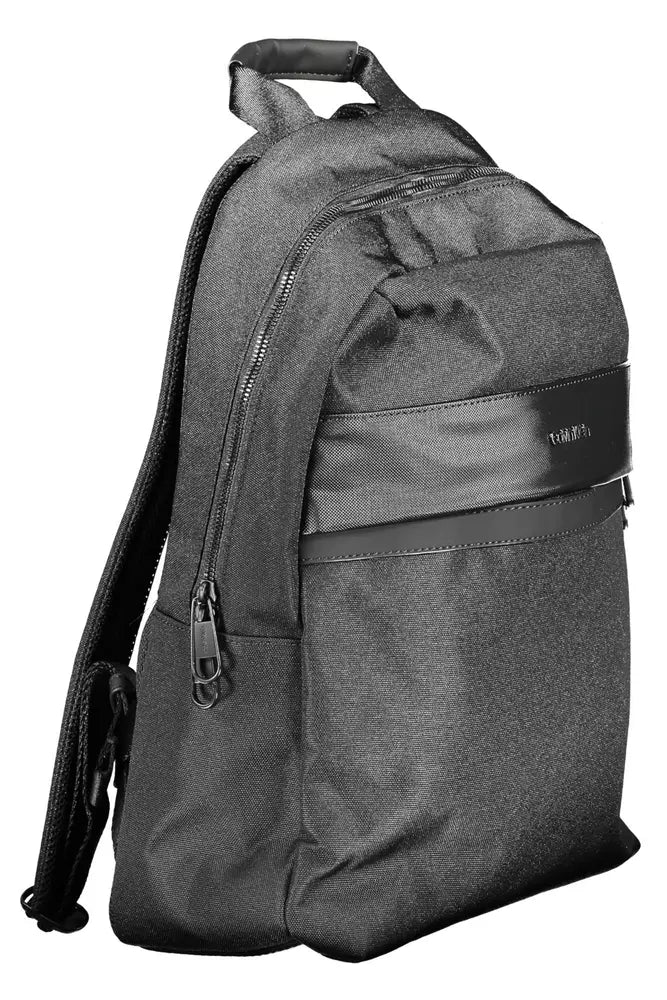  - Black Polyester Men Backpack