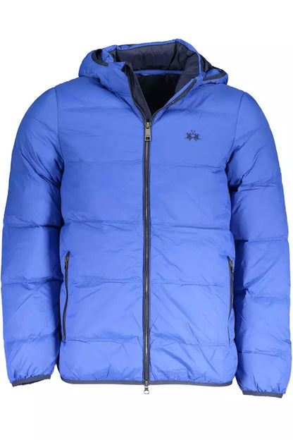 Elite Blue Jacket with Detachable Hood - The Luxe Alliance