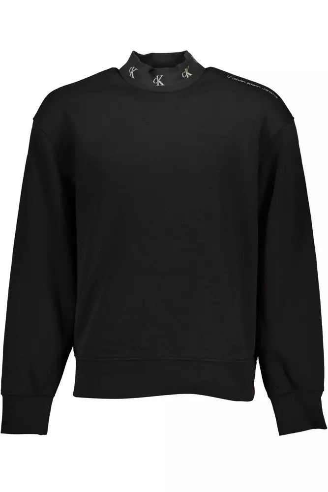 Black Cotton Men Sweater