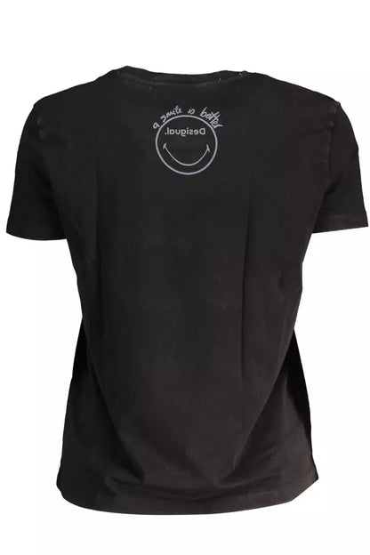  - Black Cotton Women T-Shirt