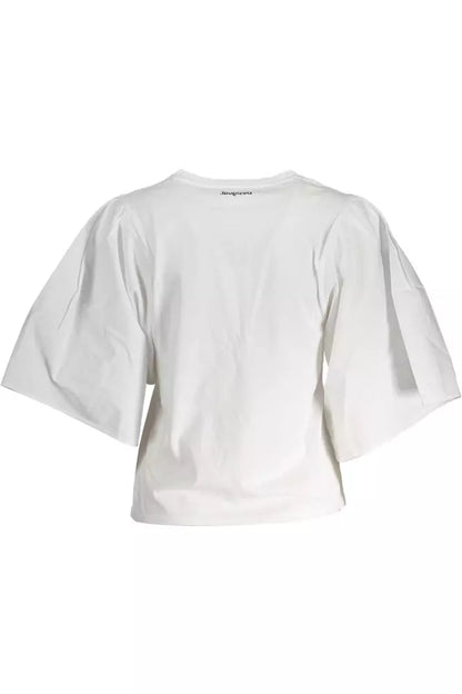  - White Cotton Women T-Shirt