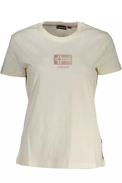  - White Cotton Women T-Shirt