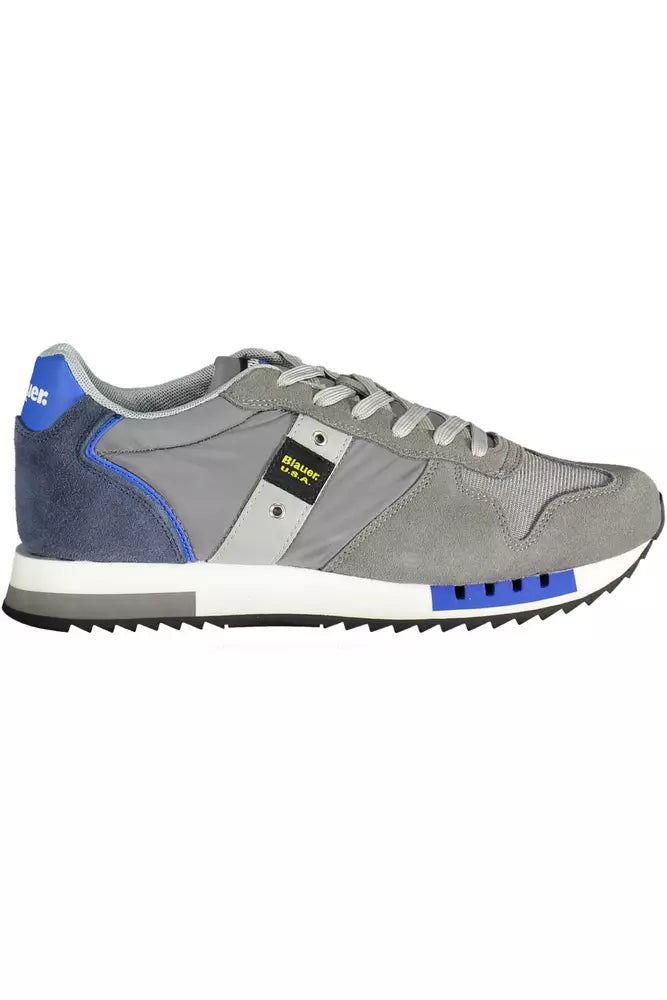  - Gray Leather Men Sneaker