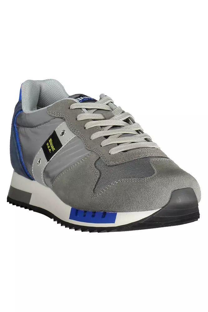  - Gray Leather Men Sneaker