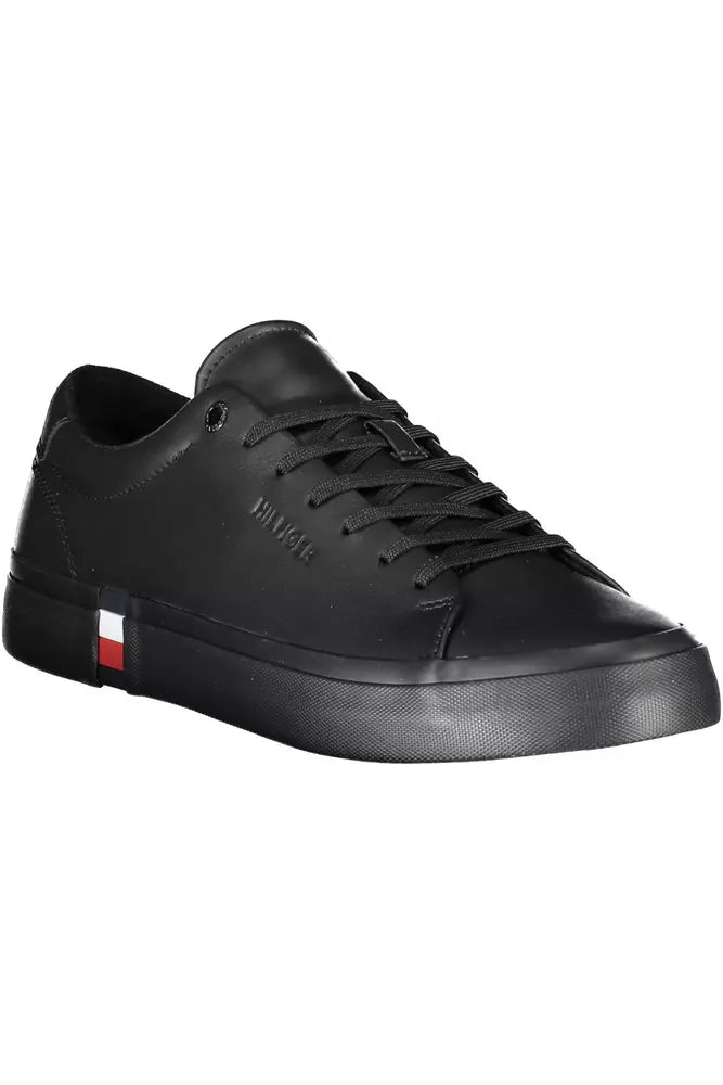 Black Leather Men Sneaker - The Luxe Alliance