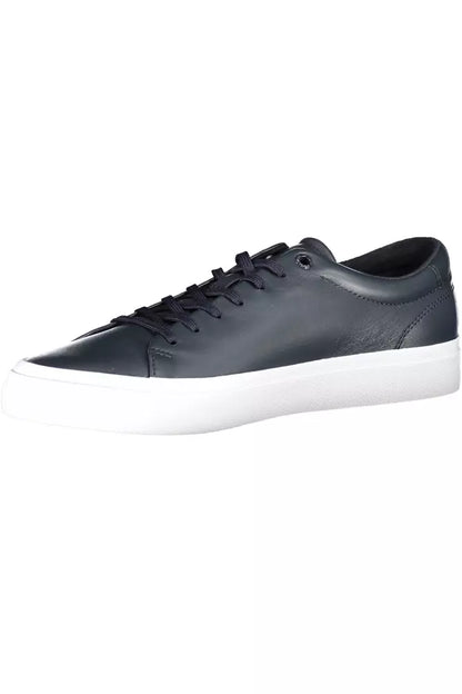 Blue Leather Men Sneaker - The Luxe Alliance