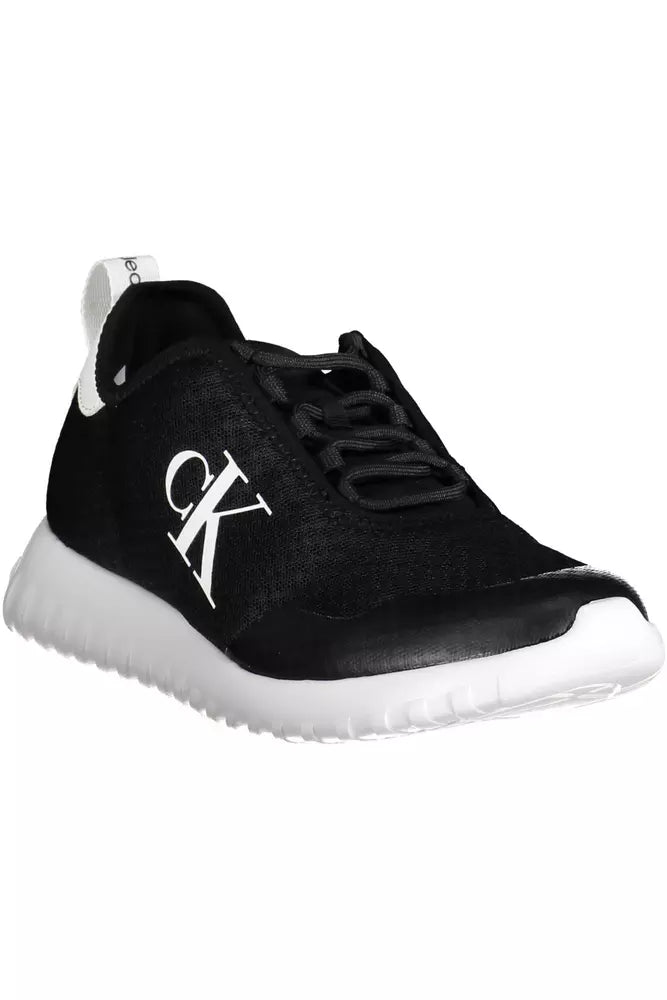 Black Polyester Men Sneaker - The Luxe Alliance