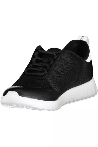 Black Polyester Men Sneaker - The Luxe Alliance