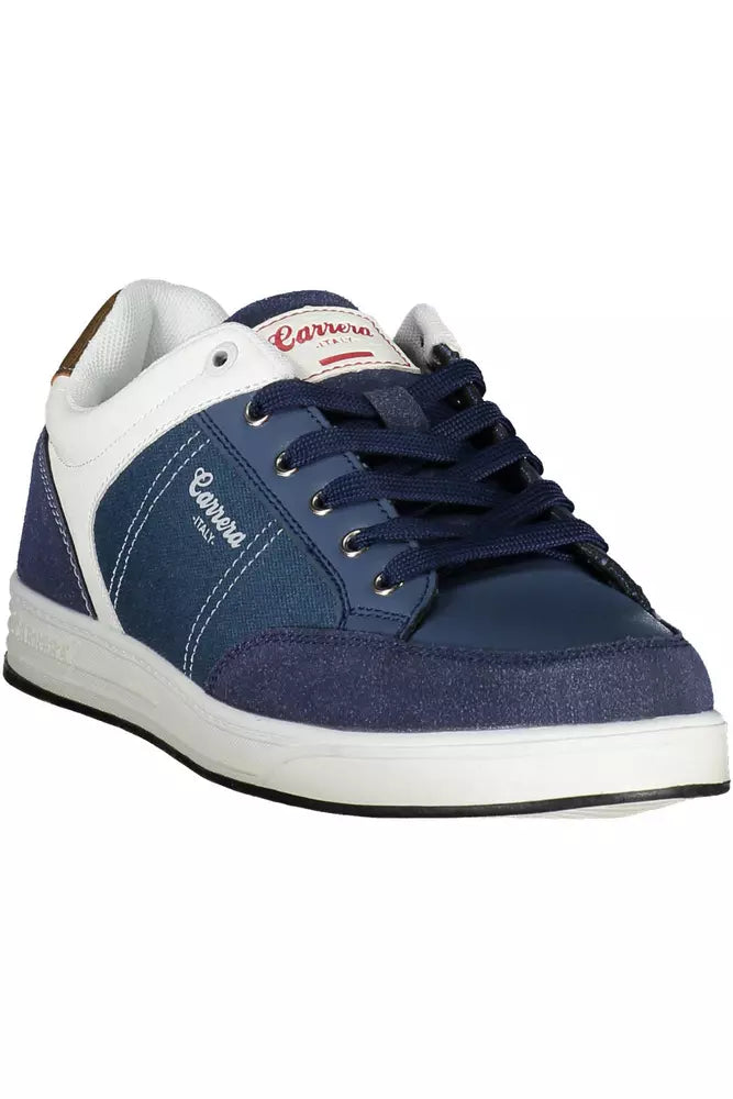 Blue Eco Leather Men Sneaker