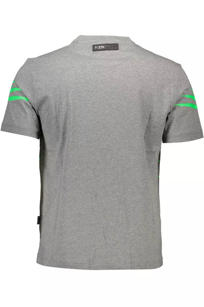  - Gray Cotton Men T-Shirt