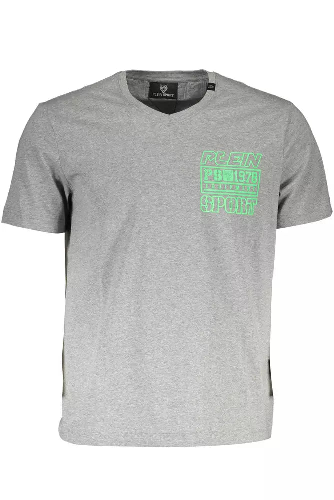  - Gray Cotton Men T-Shirt