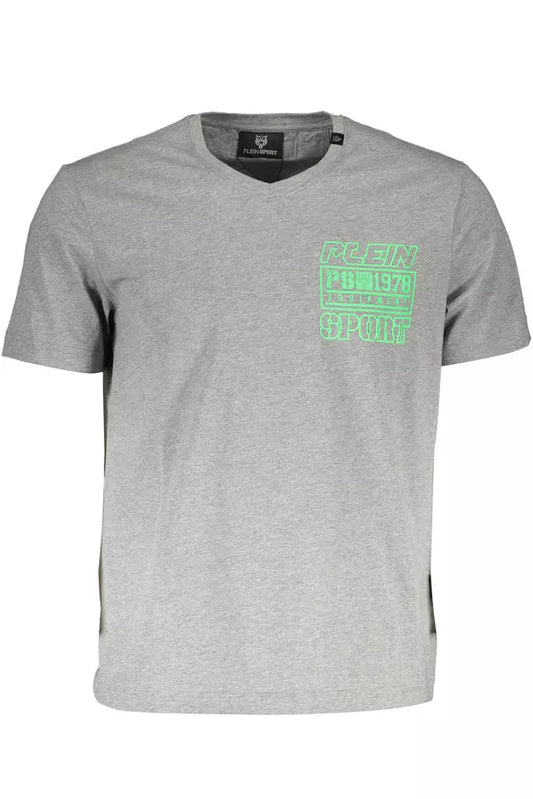  - Gray Cotton Men T-Shirt