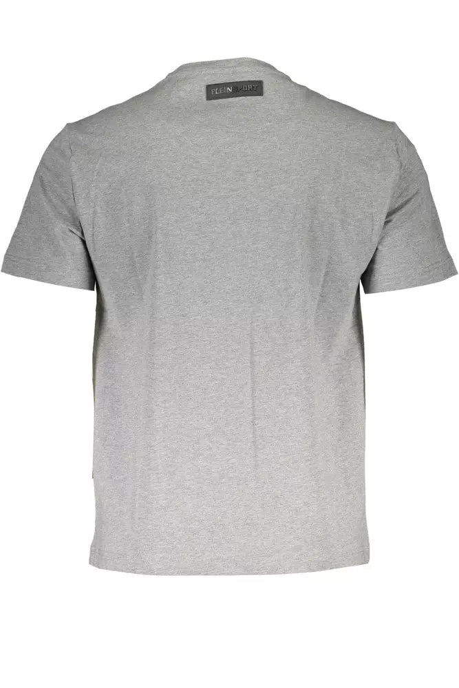  - Gray Cotton Men T-Shirt