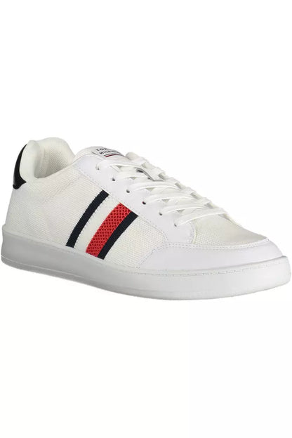 White Polyester Men Sneaker - The Luxe Alliance